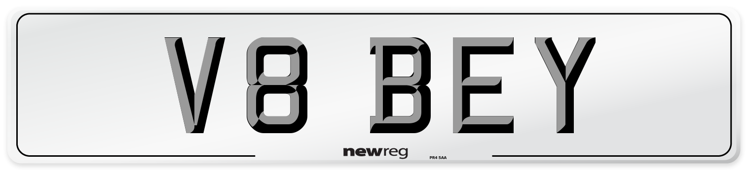 V8 BEY Number Plate from New Reg